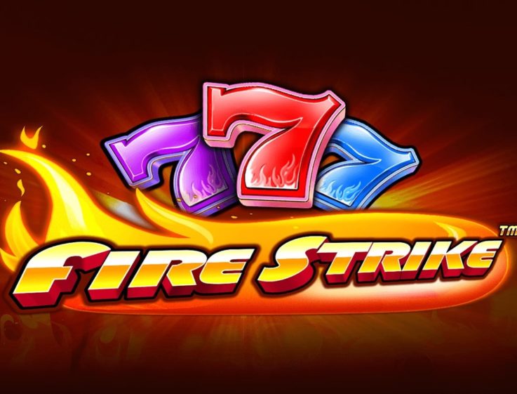 Three sevens making up the logo of Fire Strike, an online slot the free demo of which can be played on games-gettoplay.com