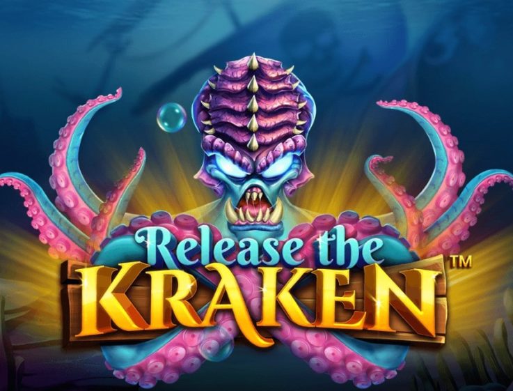 The logo of the free demo of Release the Kraken slot machine, which can be played on games-gettoplay.com