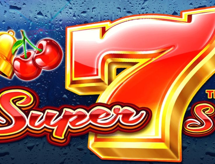 The logo of the Super 7s slot machine, which can be played for free on games-gettoplay.com