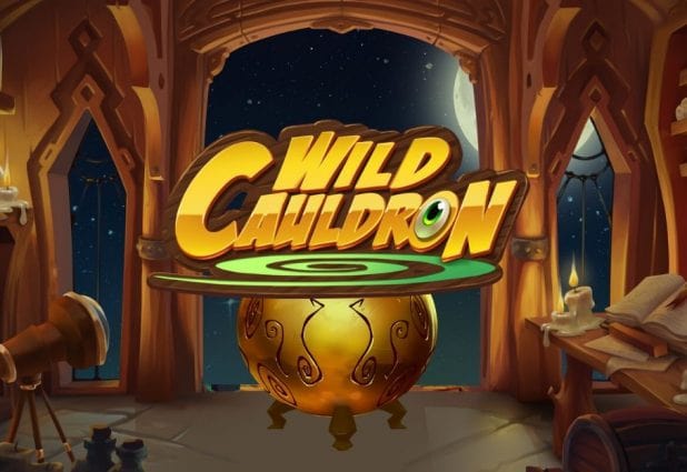 Logo of Wild Cauldron, a magic-themed online slot that can be played for free on games-gettoplay.com